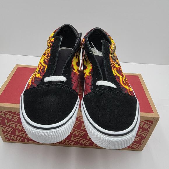 Vans Old Skool Shoes Mens Size 8.5 Black Samurai Rising Flames VN0A3WKT44I Skate main image 6